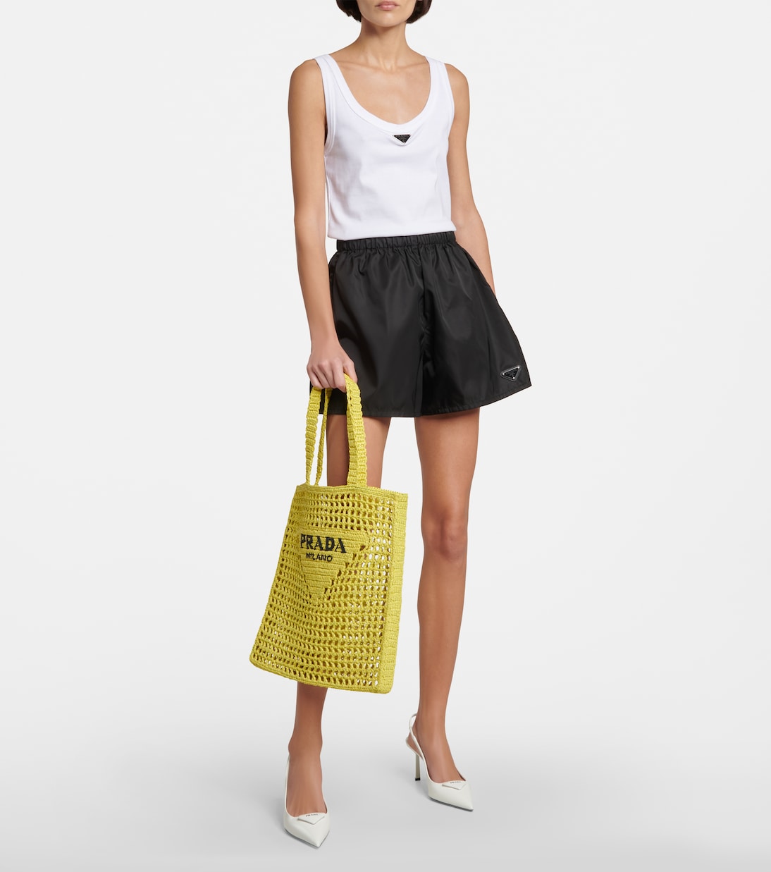 Schultertasche aus Raffiabast | Prada