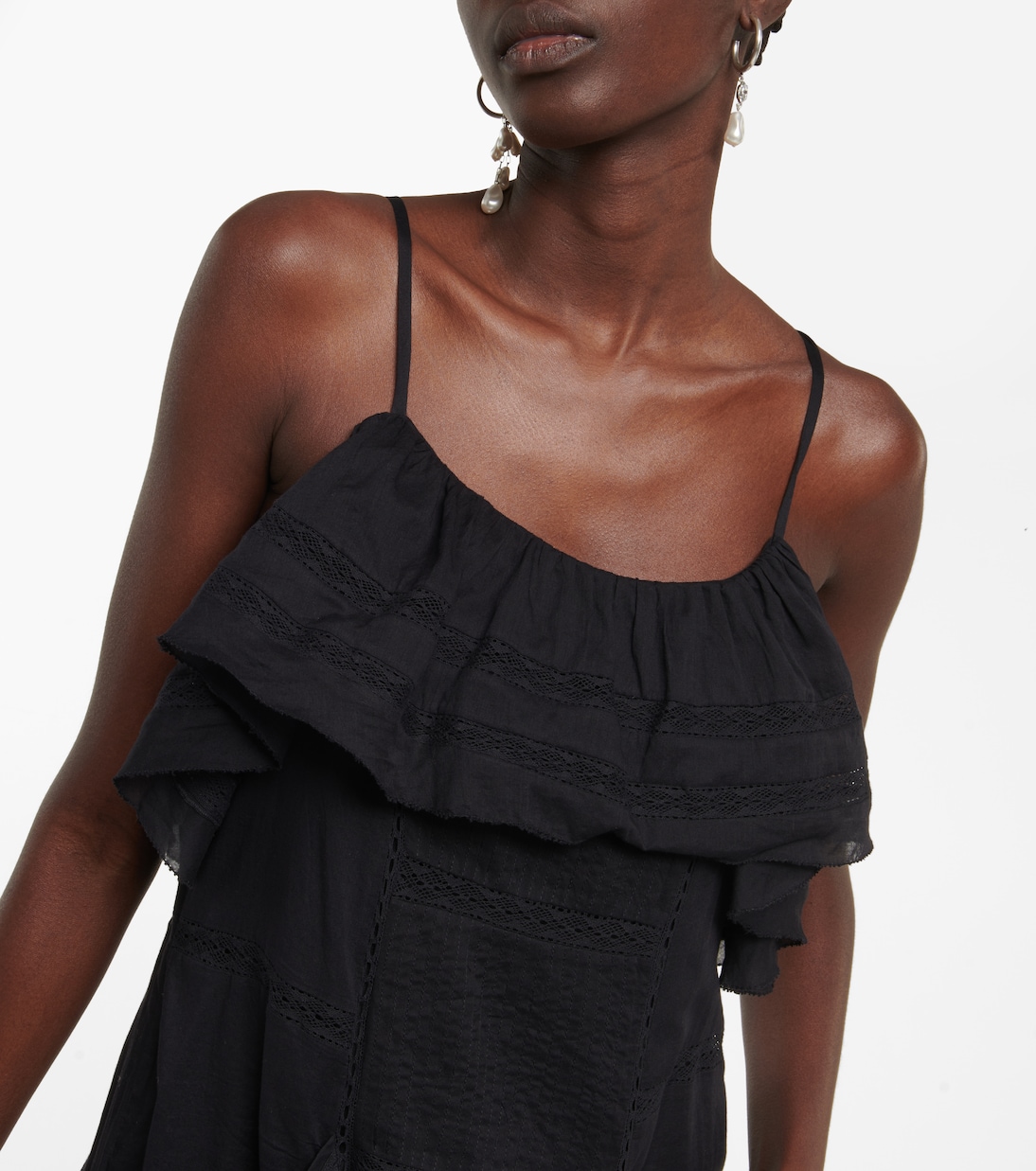 Vestido corto Moly de algodón a capas | Marant Etoile