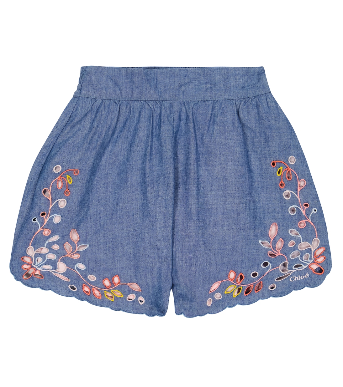 Shorts de algodón con bordado inglés | Chloé Kids