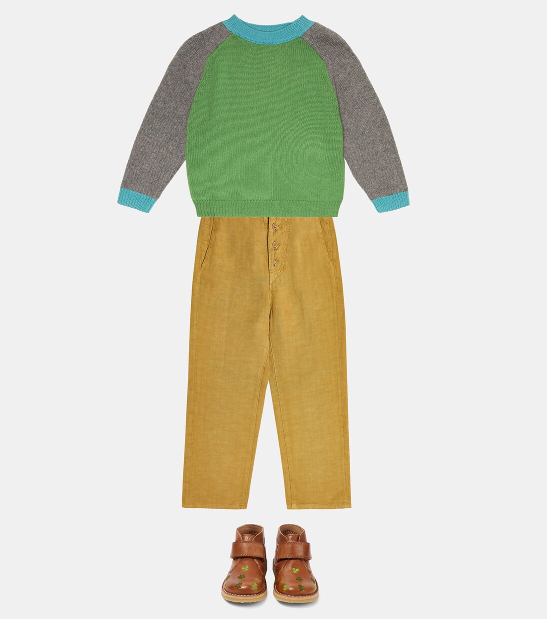 Pullover Poa in misto cotone color-block | Caramel