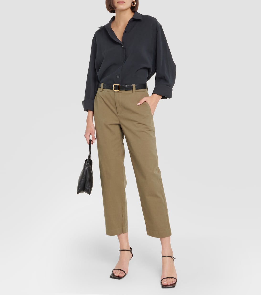 Pantaloni a vita cropped in cotone | Vince