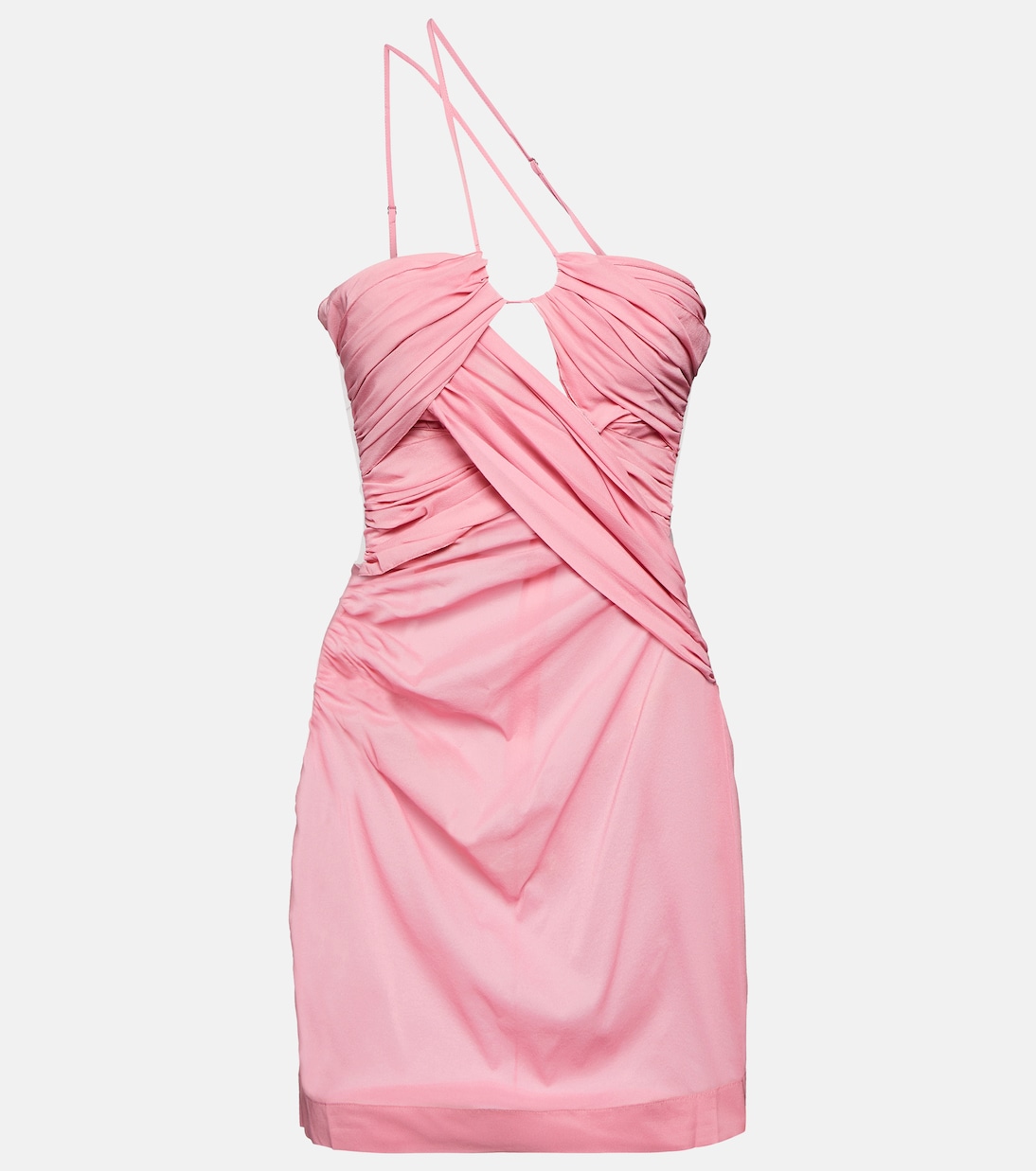 Vestido corto drapeado asimétrico | Nensi Dojaka