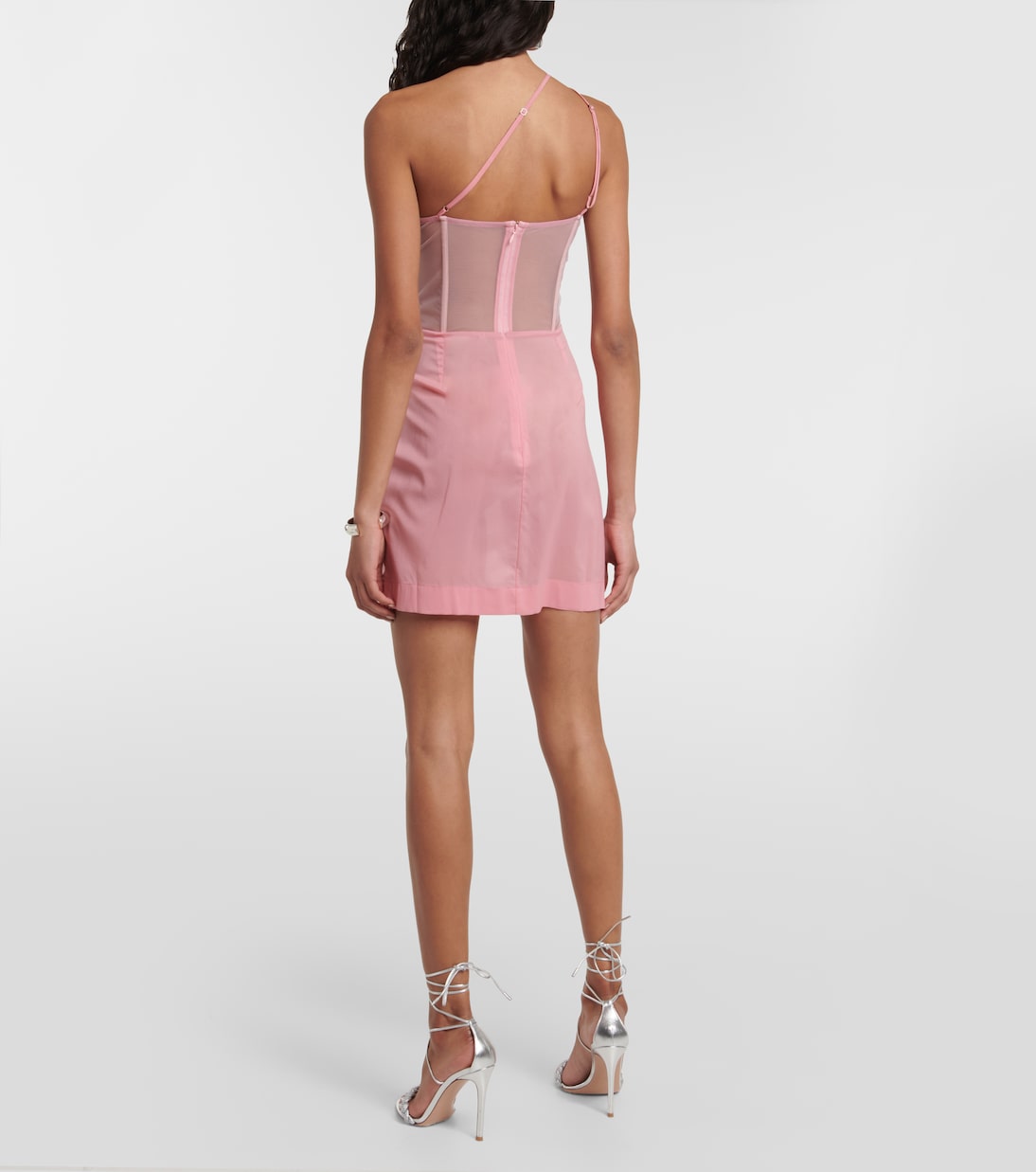 Vestido corto drapeado asimétrico | Nensi Dojaka