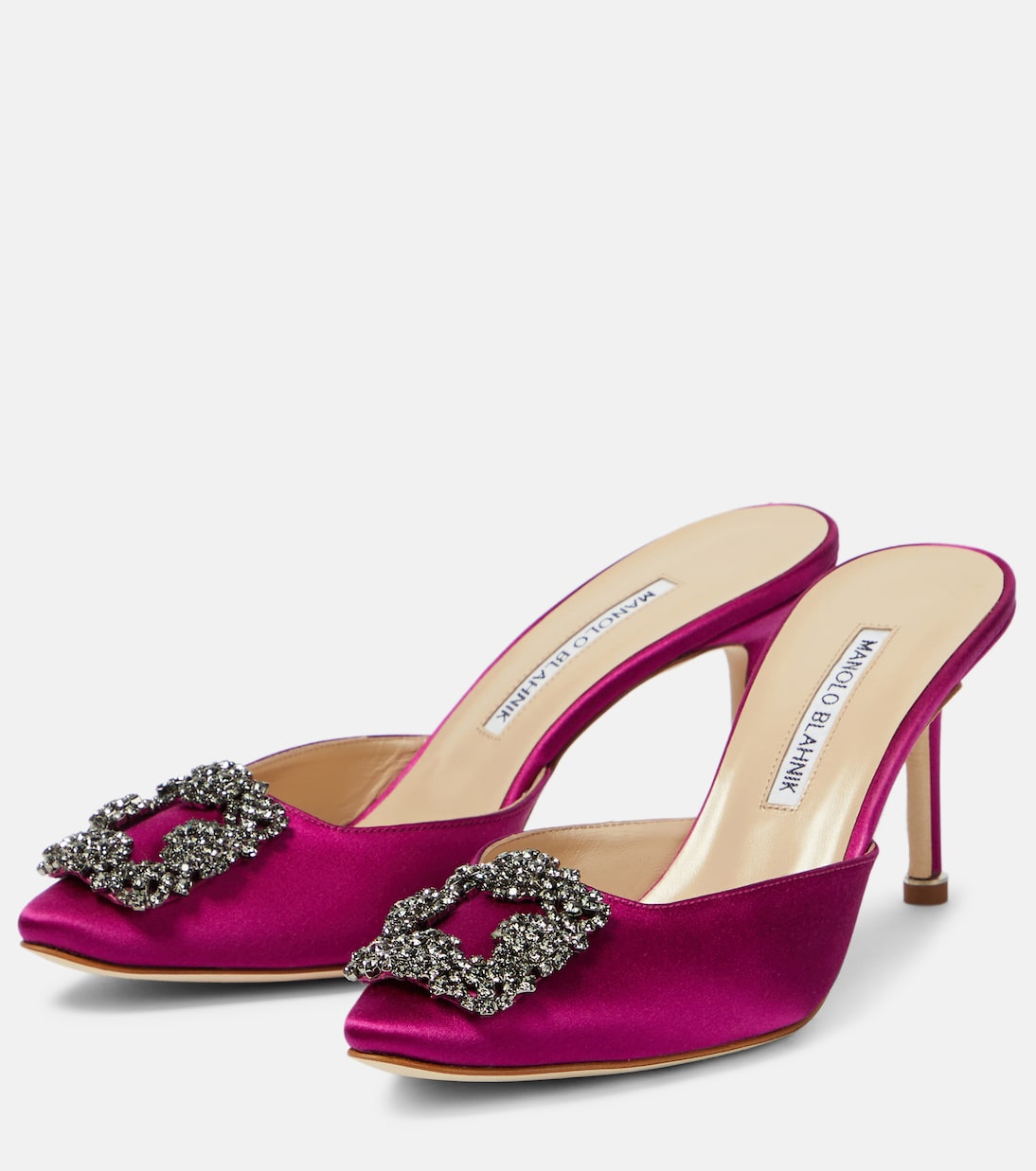 Mules Hangisimu 70 in raso | Manolo Blahnik