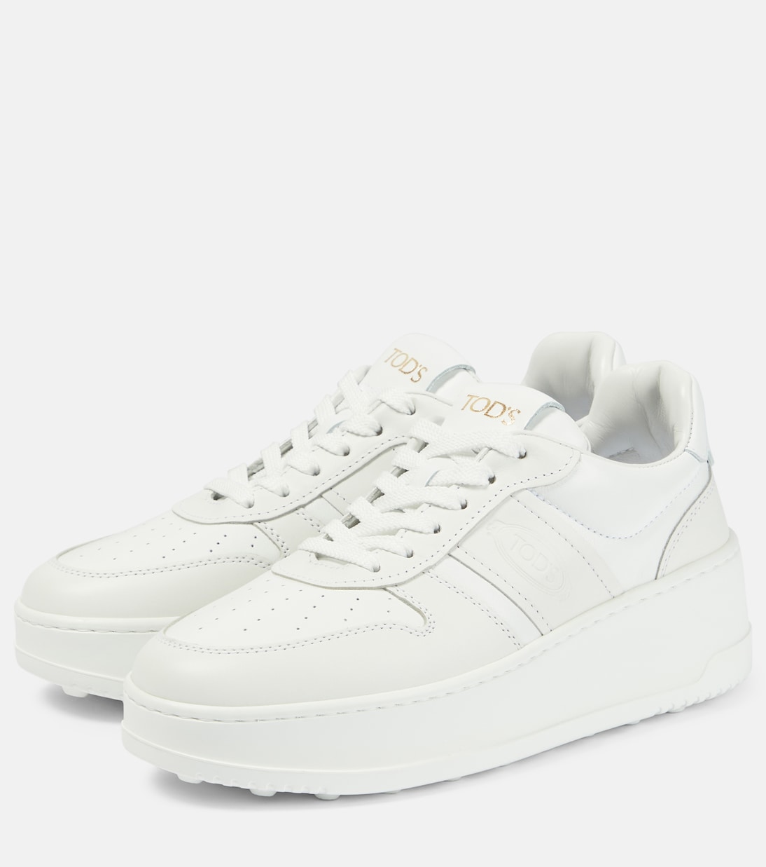 Leather platform sneakers in white Tods Mytheresa