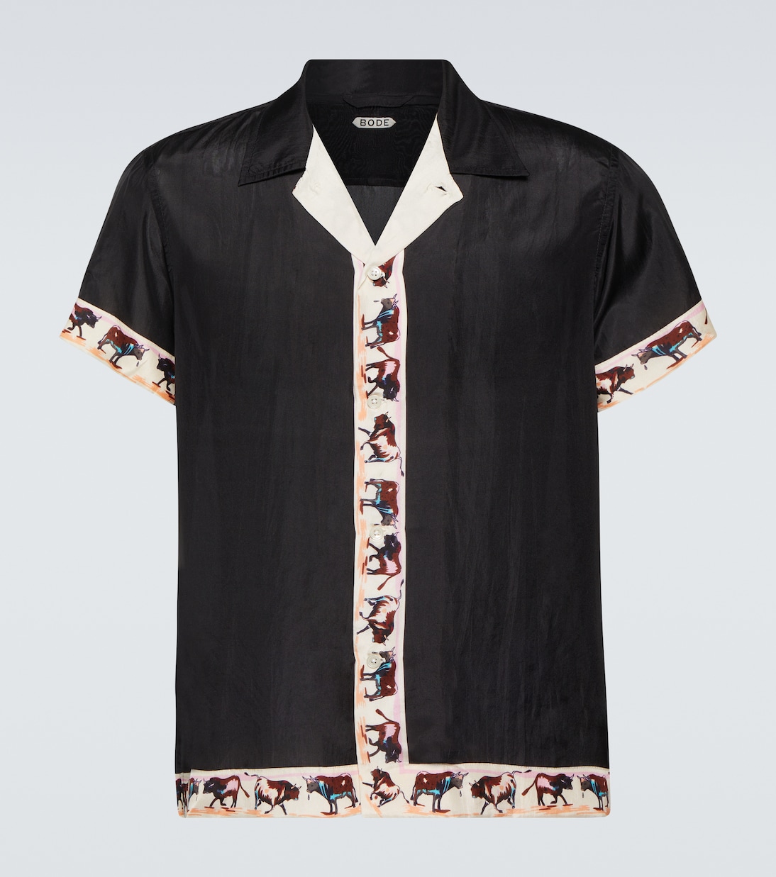 Chemise Taureau imprimée en soie | Bode