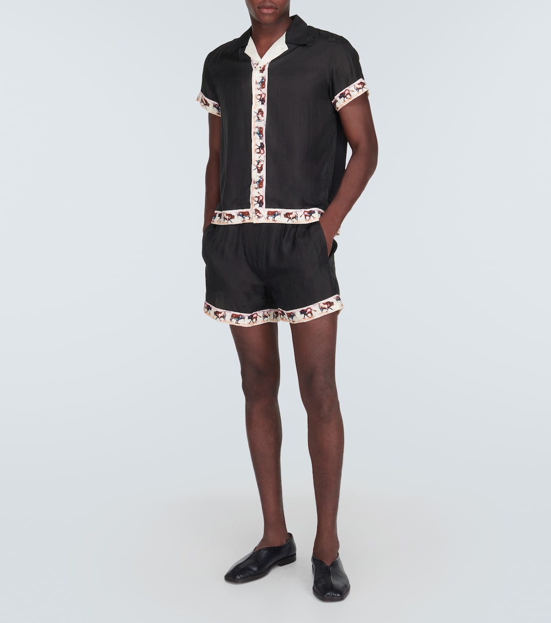 Chemise Taureau imprimée en soie | Bode