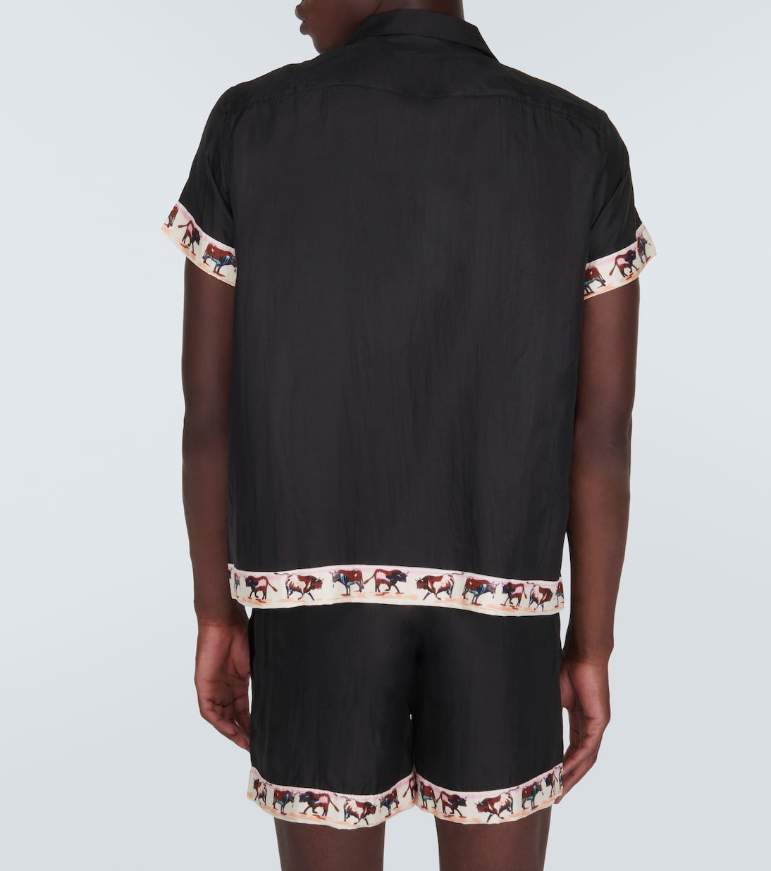 Chemise Taureau imprimée en soie | Bode