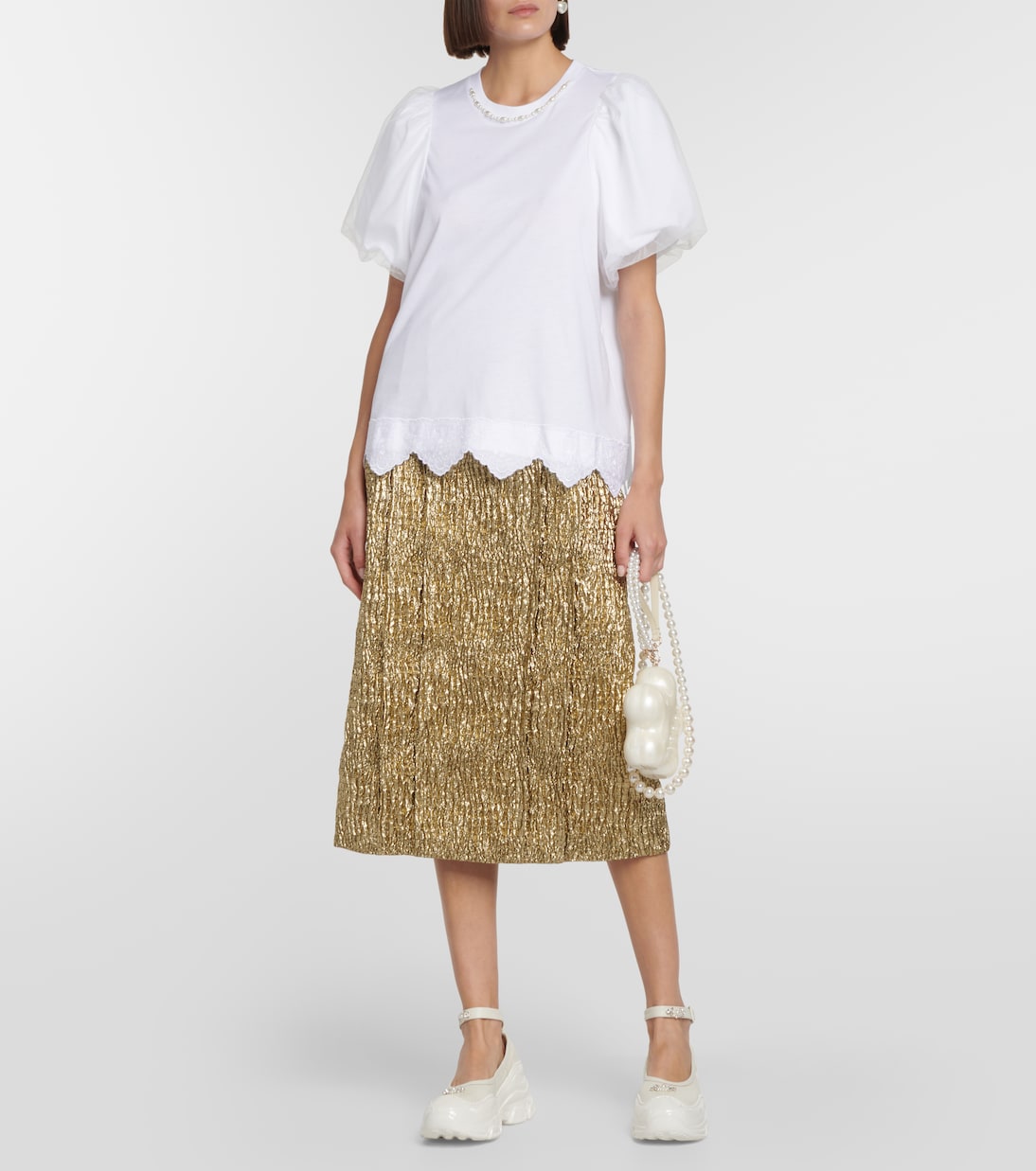 Camiseta de algodón adornada | Simone Rocha