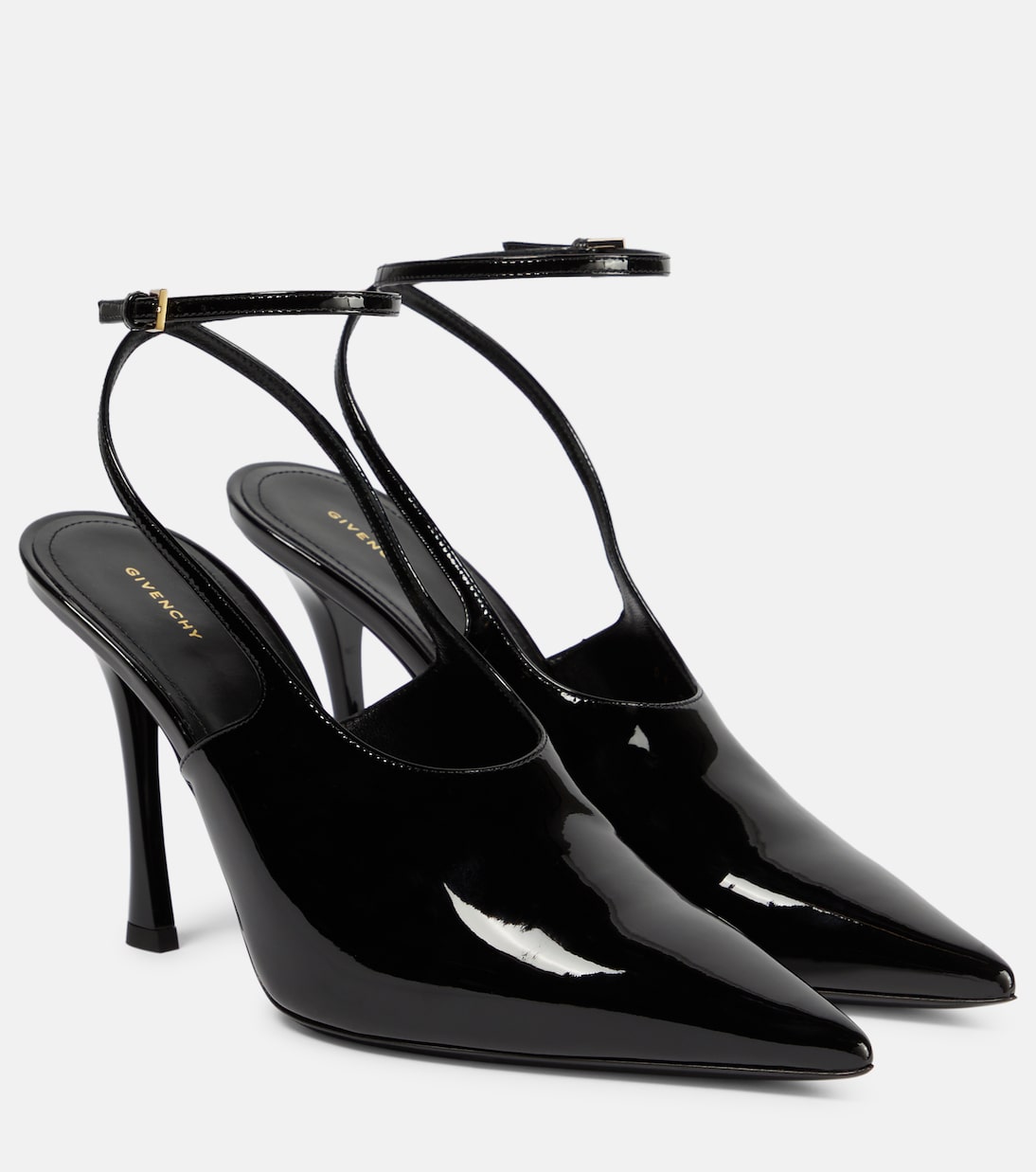 Black patent leather slingback shoes shop