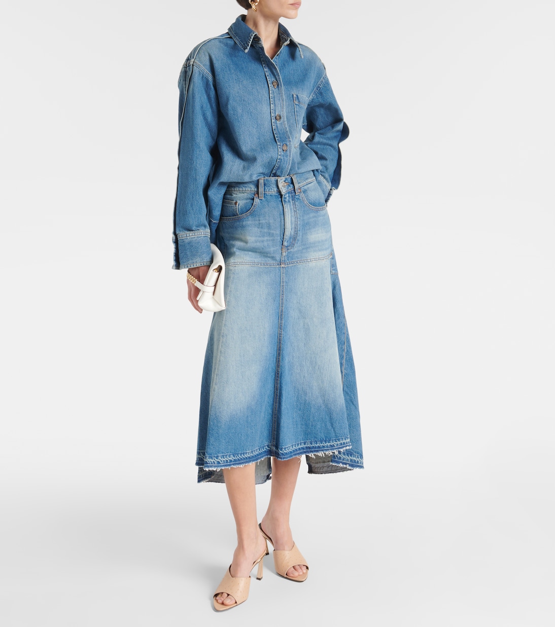 Jupe midi en jean | Victoria Beckham