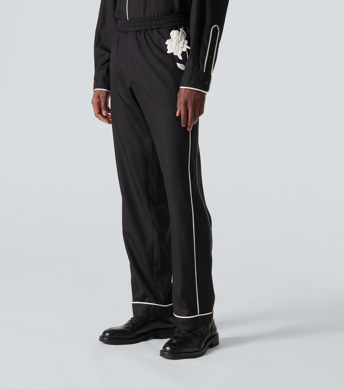 Pantaloni in seta con ricamo | Valentino