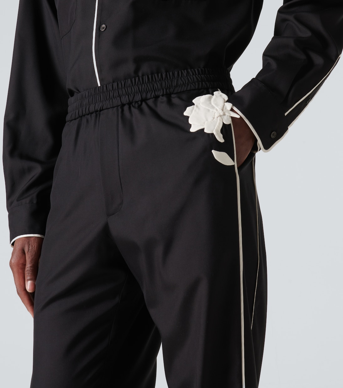 Pantaloni in seta con ricamo | Valentino