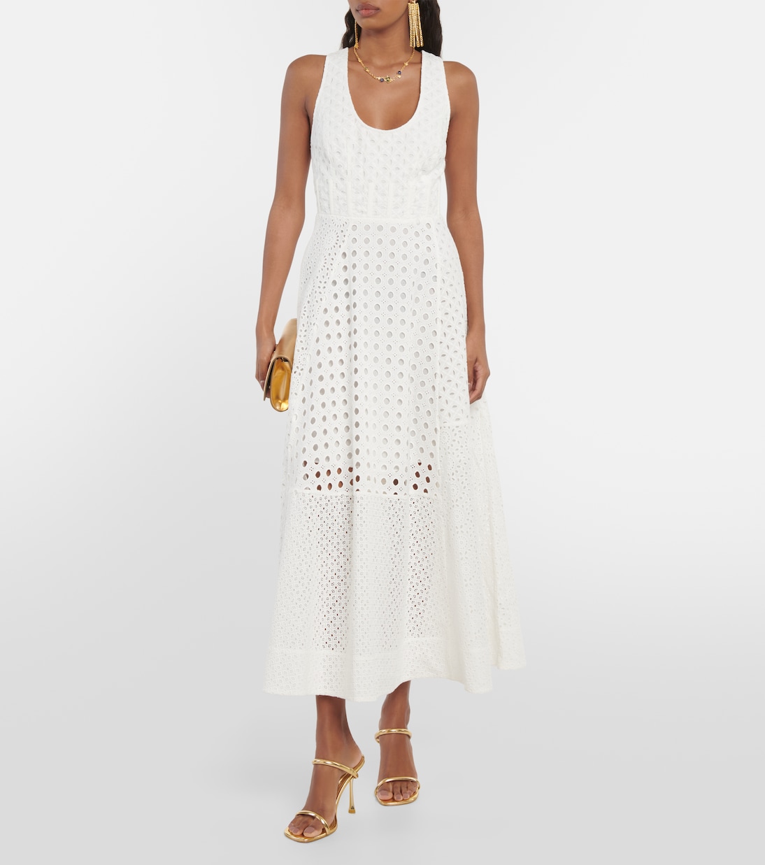 Abito midi Anglaise in cotone | Zimmermann