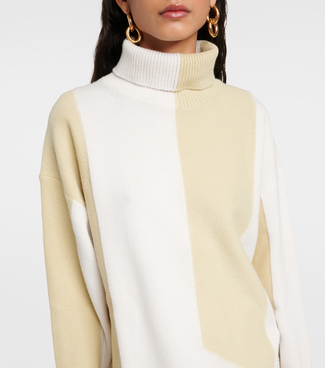 Colorblocked oversized wool-blend sweater  | Joseph
