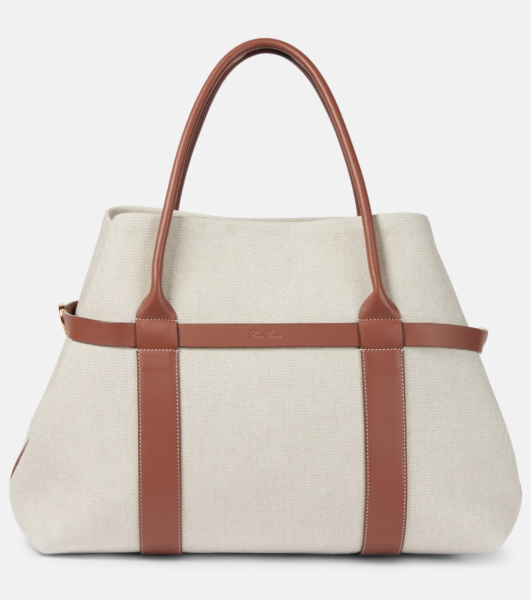 Shopper Ghiera Large in canvas e pelle | Loro Piana