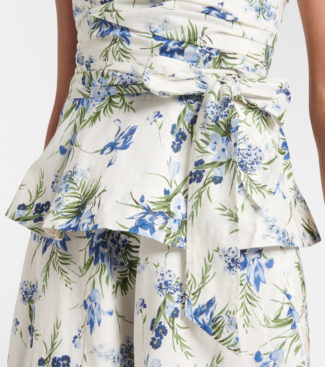 Strapless belted cotton top | Veronica Beard