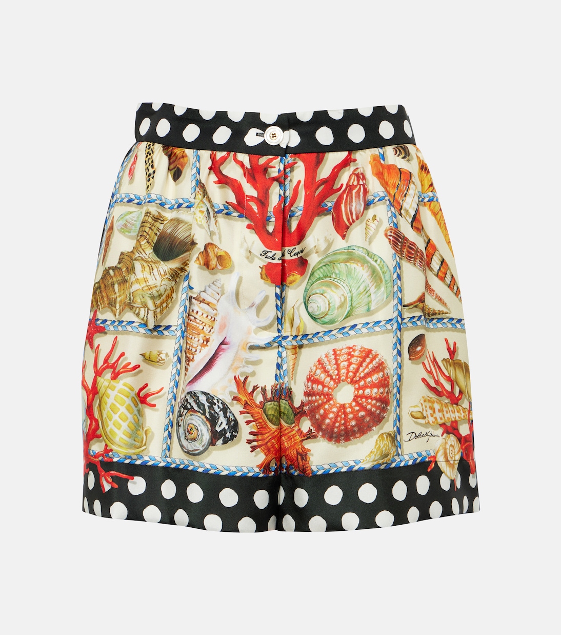 Shorts Capri in raso di seta con stampa | Dolce&Gabbana