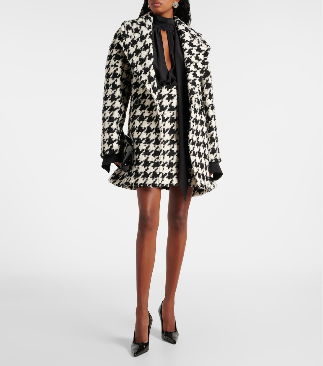 Manteau croisé à motif pied-de-poule | Nina Ricci