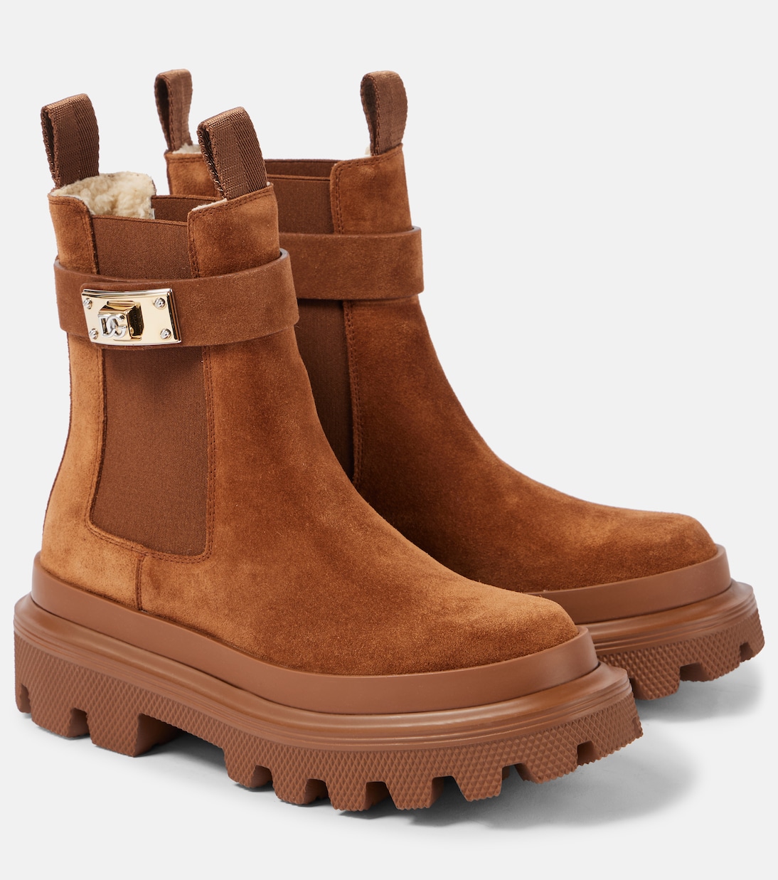 Shearling-lined suede ankle boots | Dolce&Gabbana
