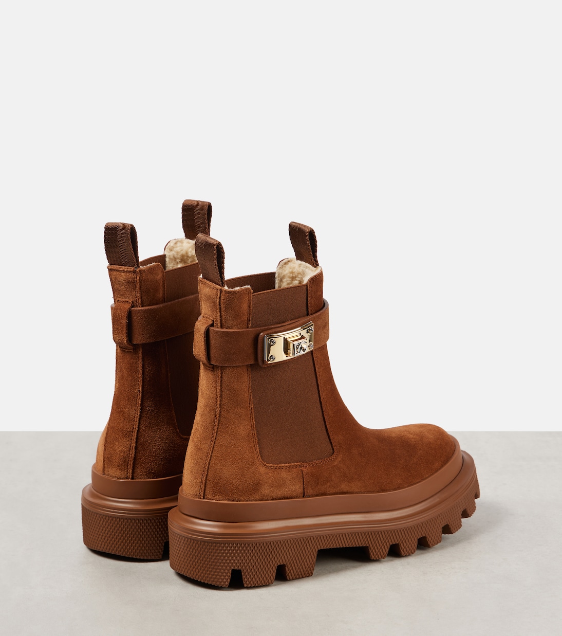Shearling-lined suede ankle boots | Dolce&Gabbana