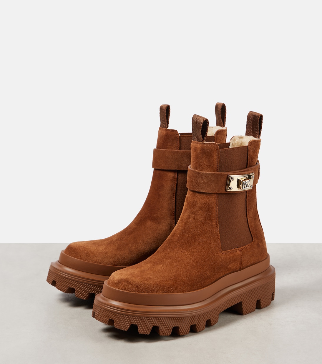 Shearling-lined suede ankle boots | Dolce&Gabbana