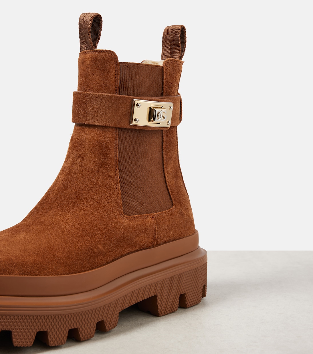 Shearling-lined suede ankle boots | Dolce&Gabbana
