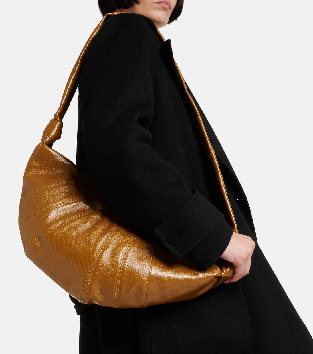 Croissant Medium coated canvas shoulder bag | Lemaire