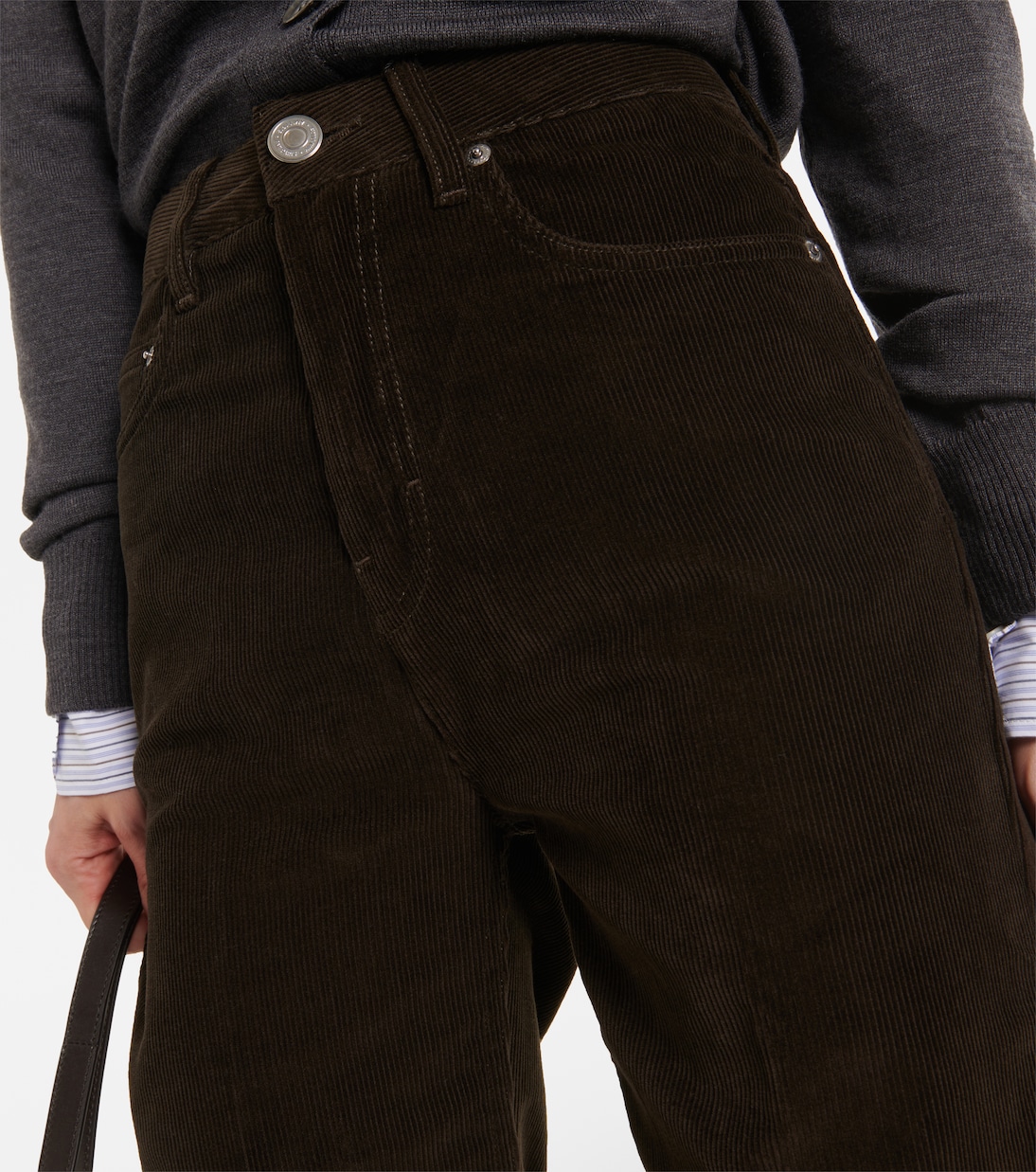 High-rise cotton corduroy flared pants | Ami Paris
