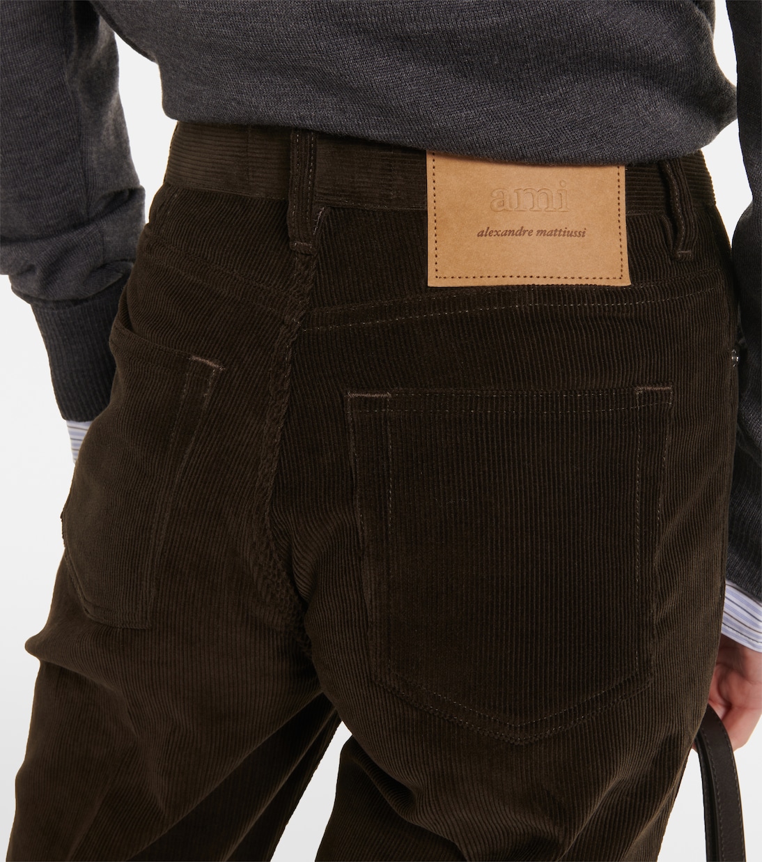 High-rise cotton corduroy flared pants | Ami Paris