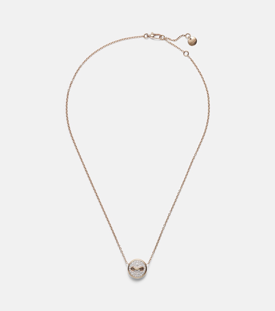 Collier Pom Pom Dot en or rose 18 ct, nacre et diamants | Pomellato