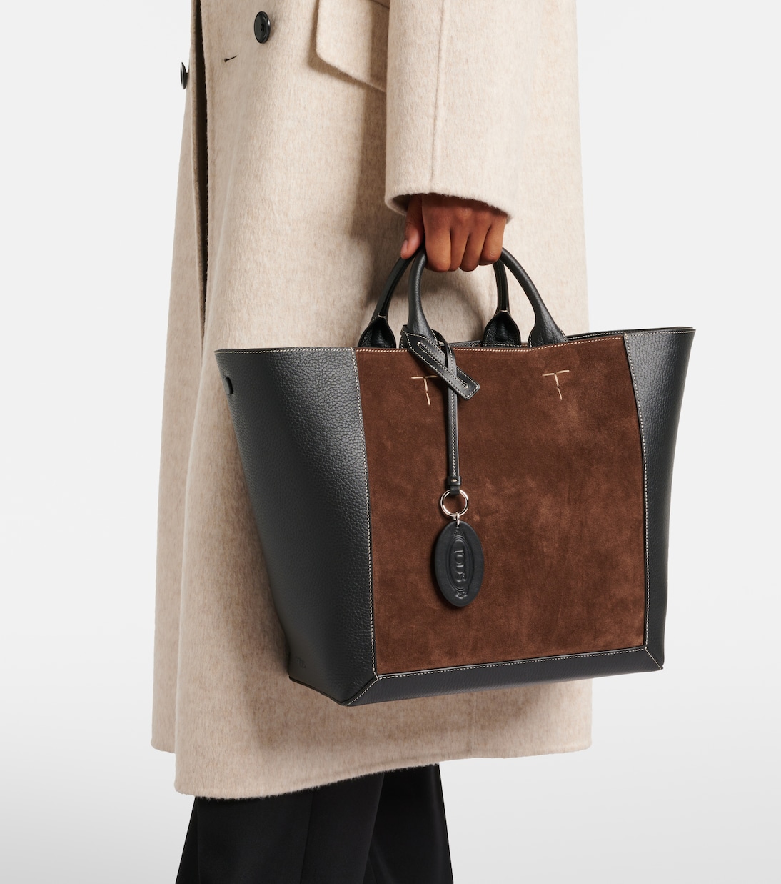 Shopper Double Up Medium aus Leder und Veloursleder | Tod's