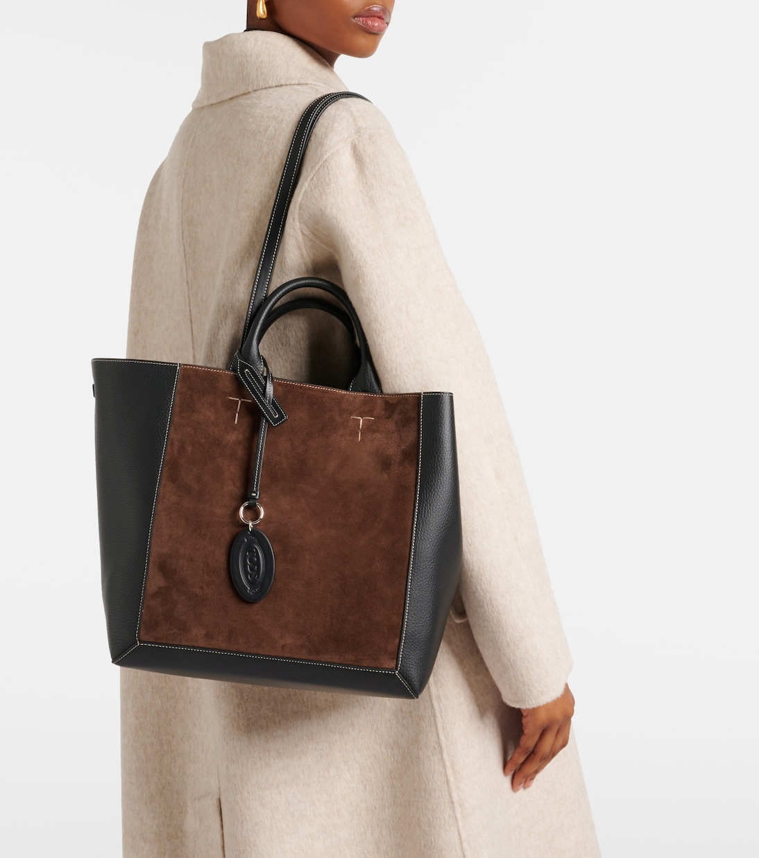 Shopper Double Up Medium aus Leder und Veloursleder | Tod's