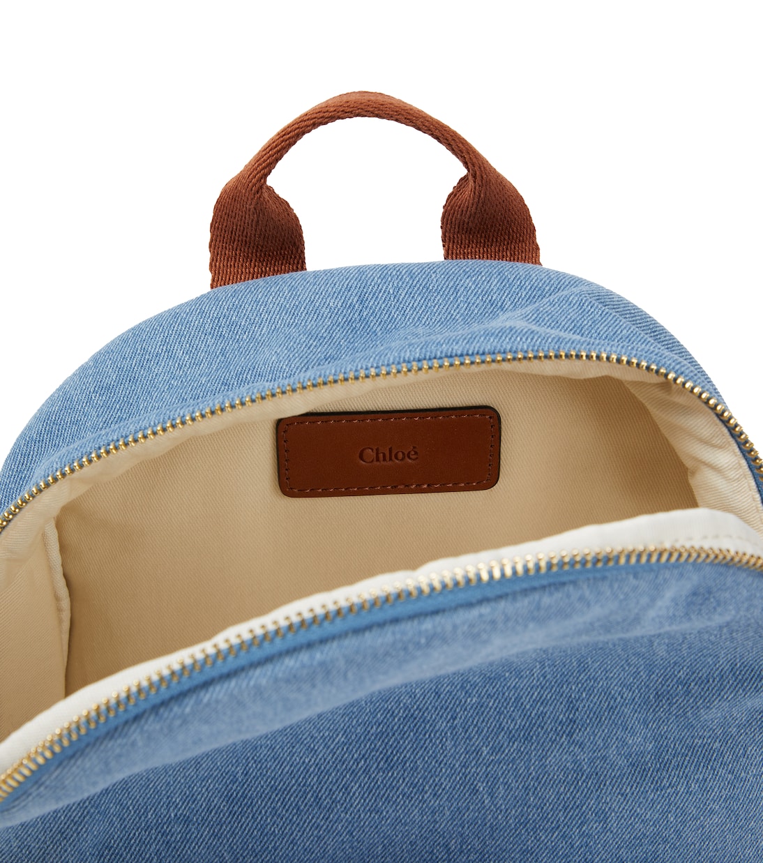 Sac à dos en jean à logo | Chloé Kids
