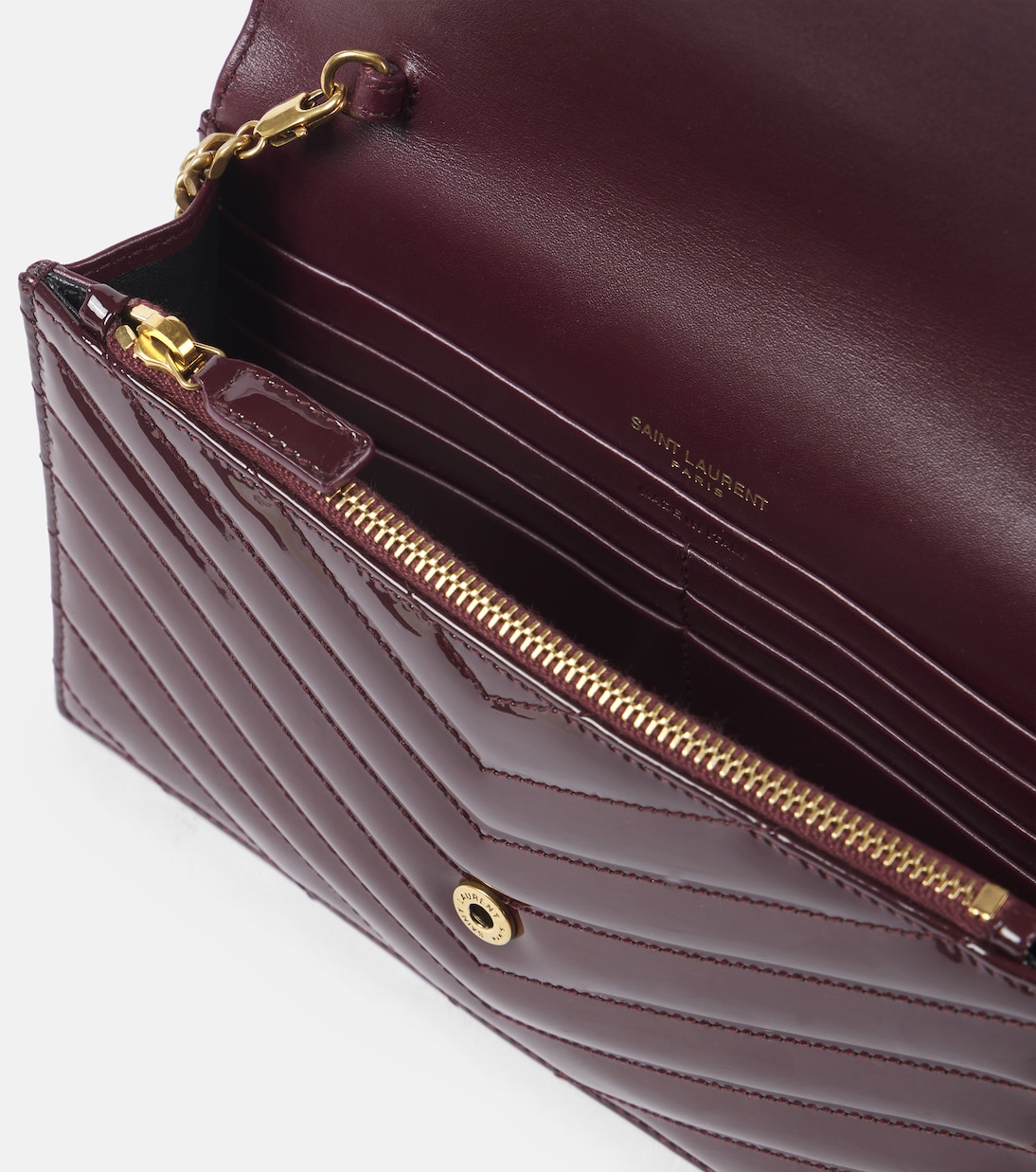 Cassandre patent leather wallet on chain | Saint Laurent