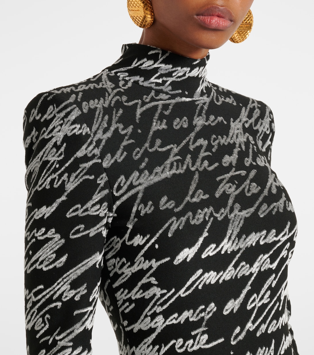Robe longue Love Letter en jacquard | Balmain