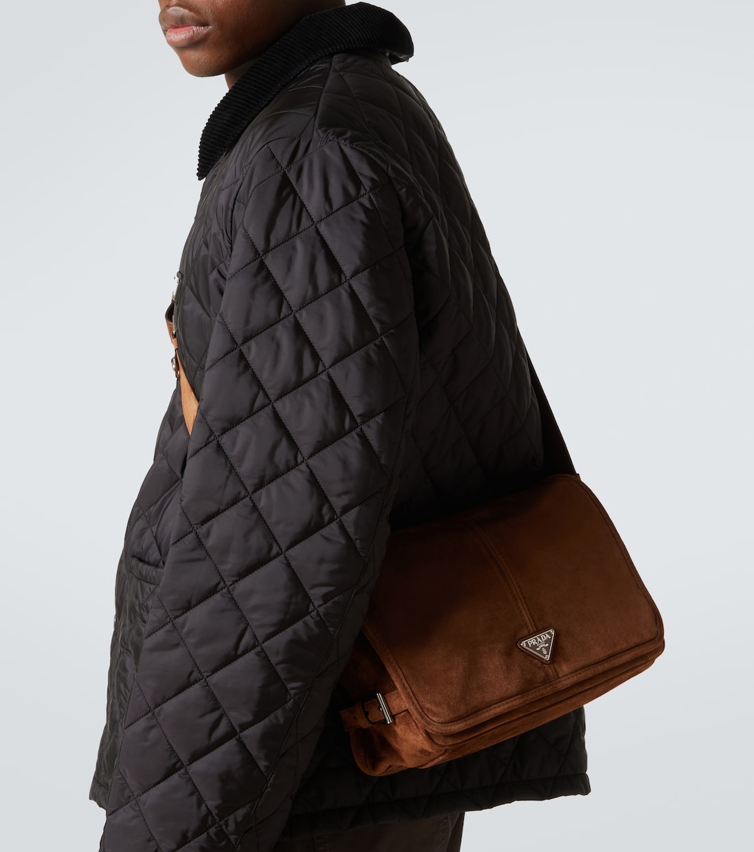 Borsa a spalla in suede | Prada