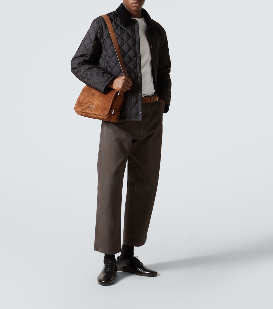 Borsa a spalla in suede | Prada
