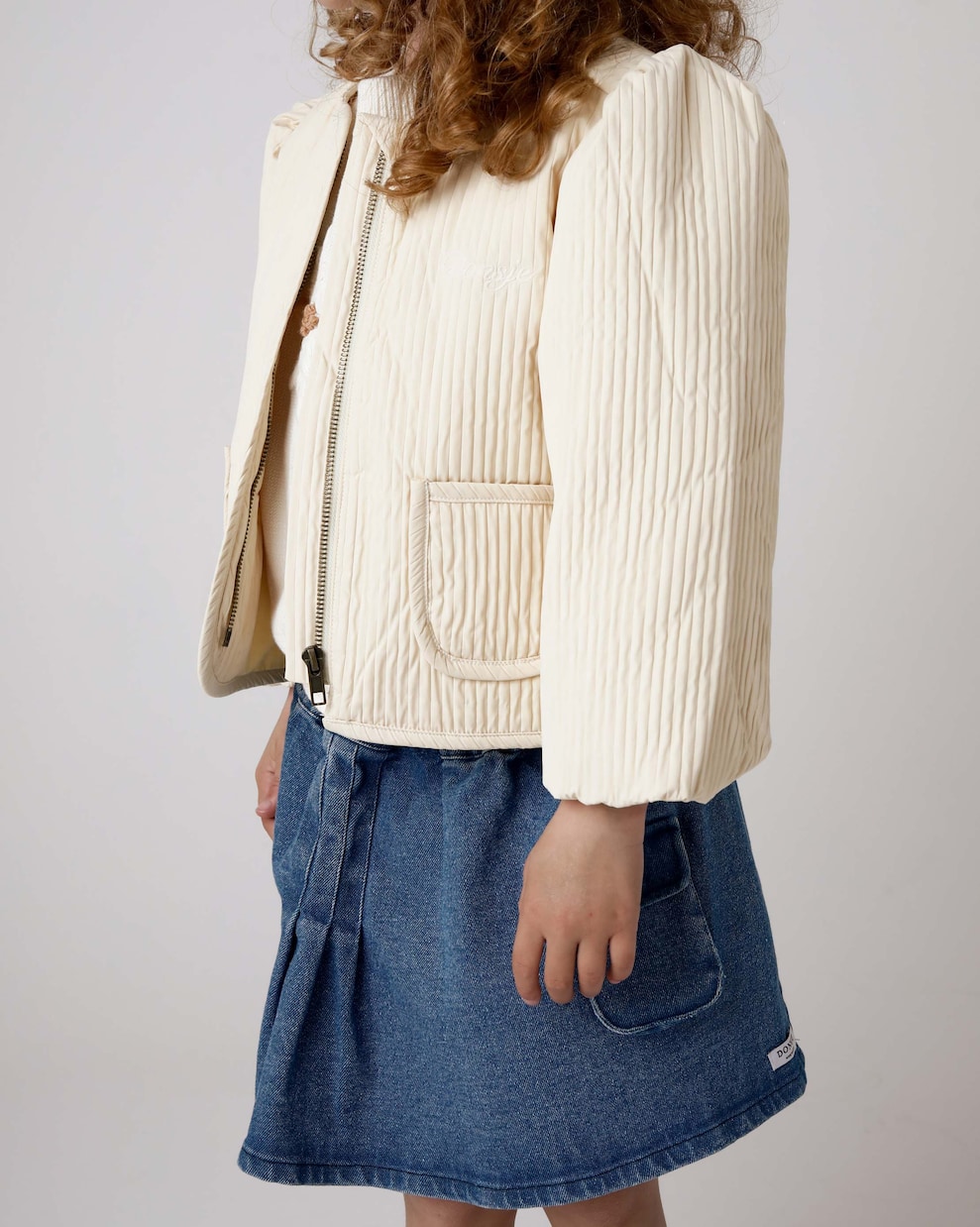 Cleasje logo embroidered quilted jacket | Donsje
