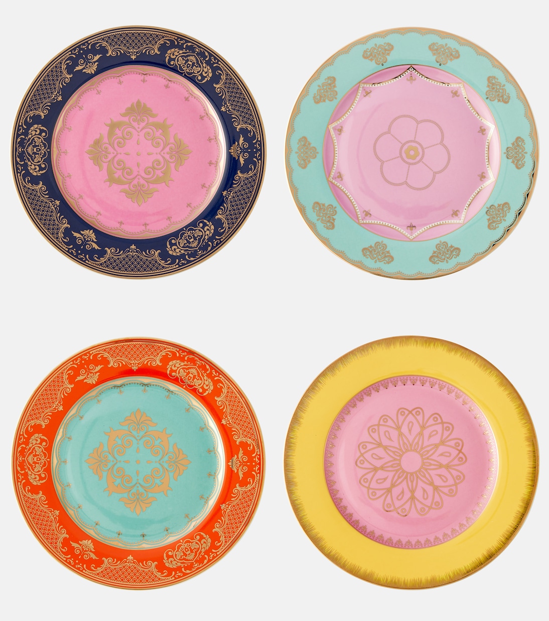 Grandpa set of 4 porcelain side plates | Polspotten