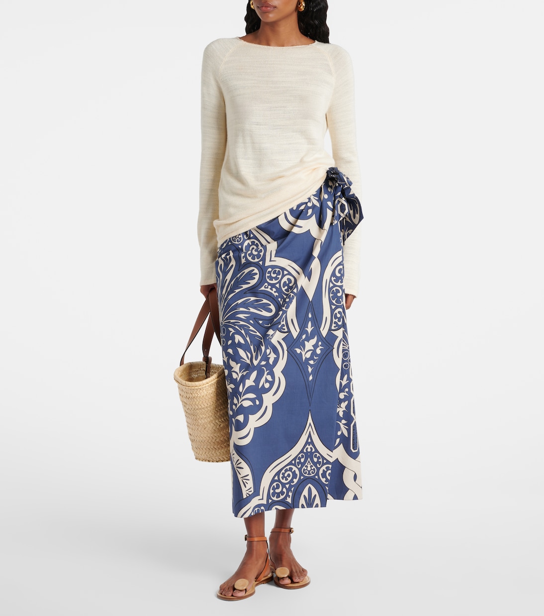 Printed cotton poplin wrap skirt | Johanna Ortiz