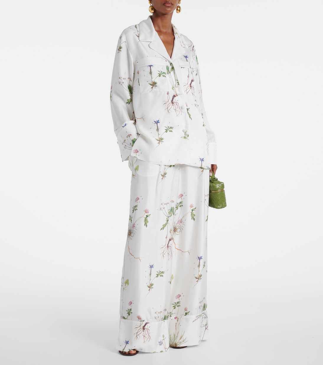 Floral printed silk wide-leg pants | Erdem