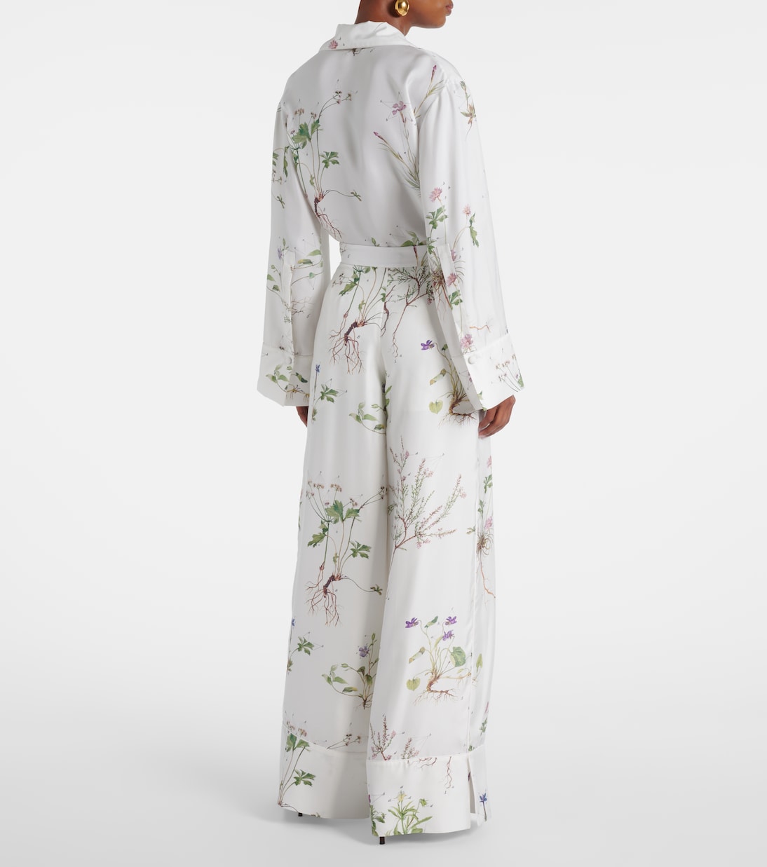 Floral printed silk wide-leg pants | Erdem