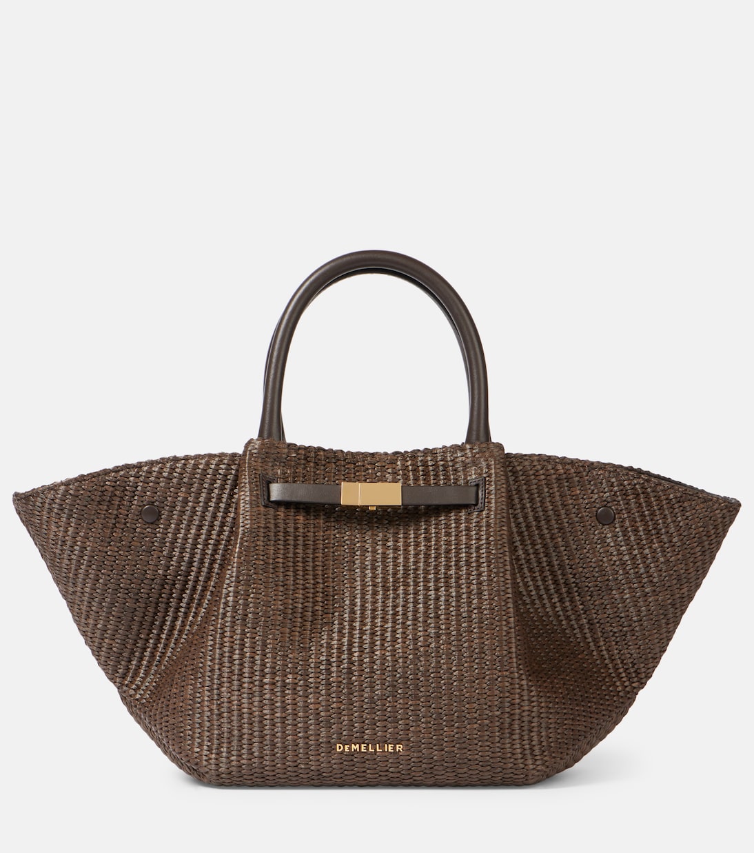 Borsa New York Midi in rafia con pelle | DeMellier