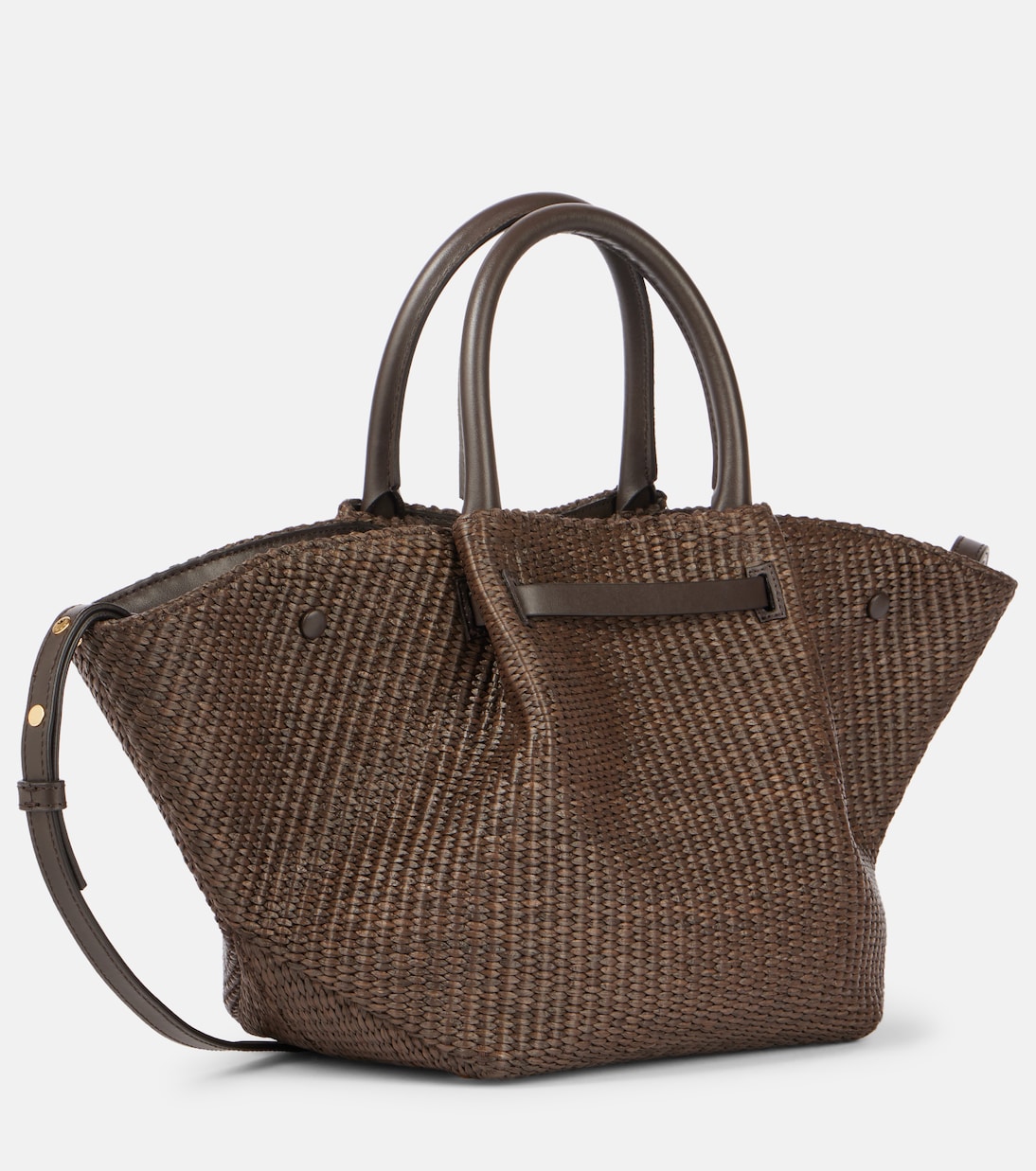 Borsa New York Midi in rafia con pelle | DeMellier