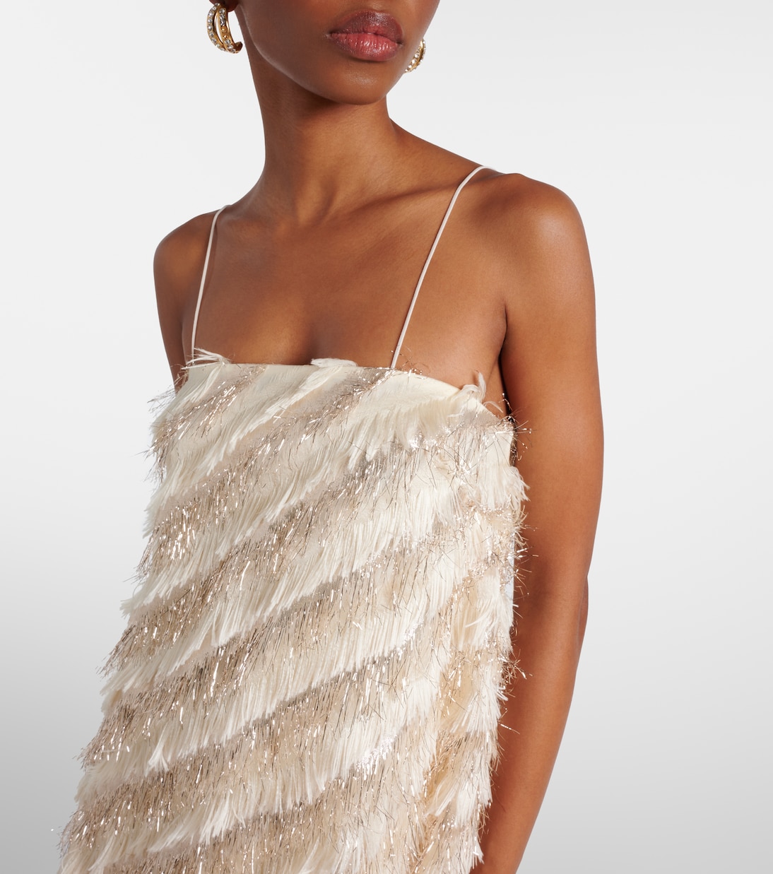 Abito lungo Anguilla in jacquard con frange | Taller Marmo