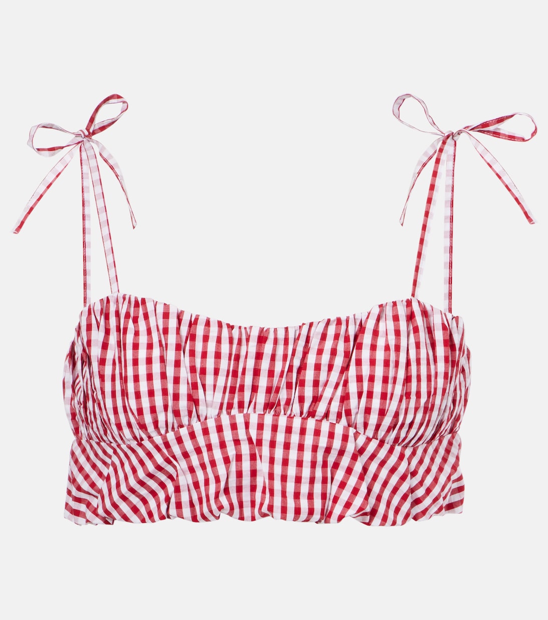 Top cropped Mira in popeline di cotone a quadretti | Faithfull
