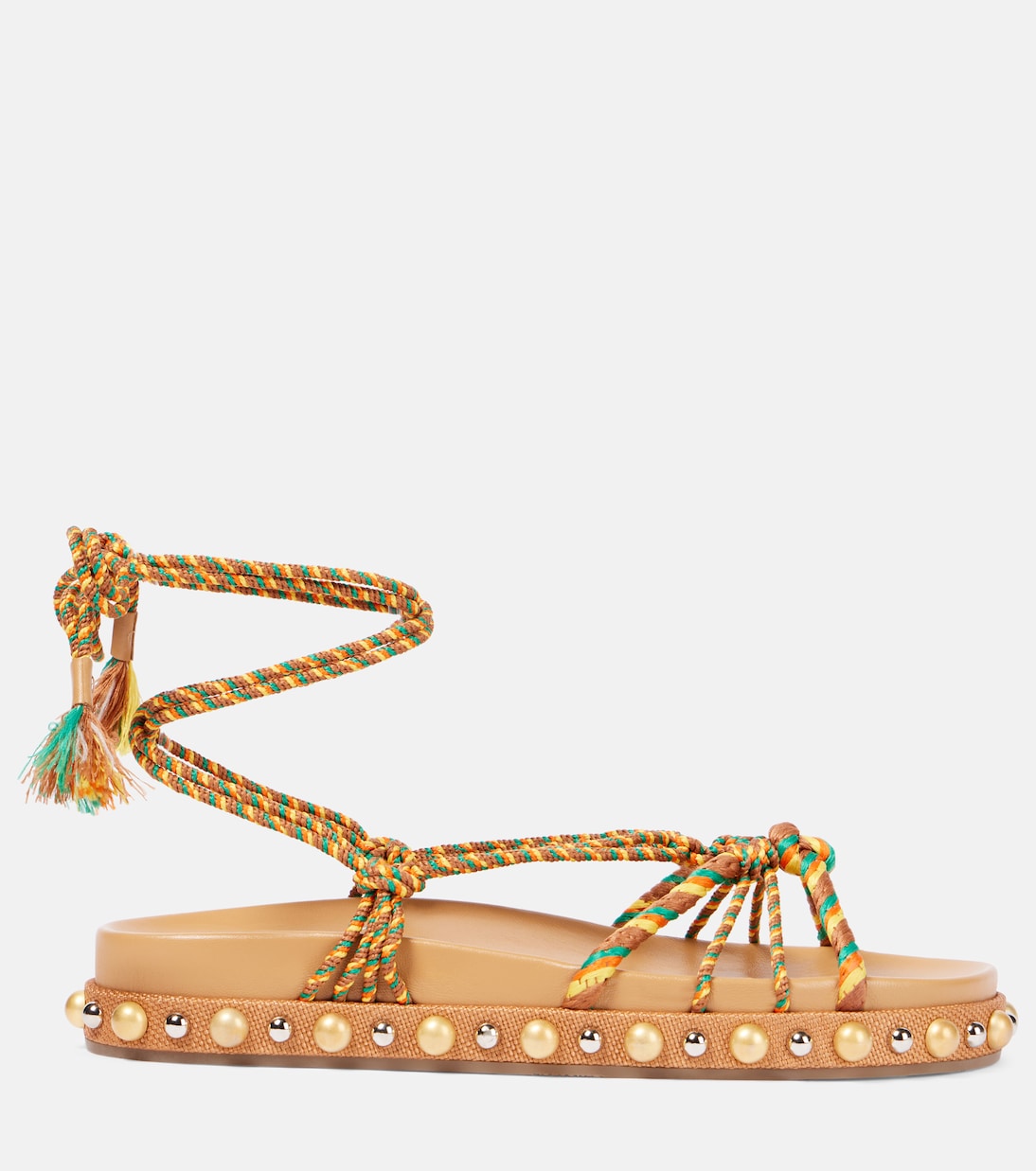 Tropical Rope embellished raffia sandals | Aquazzura