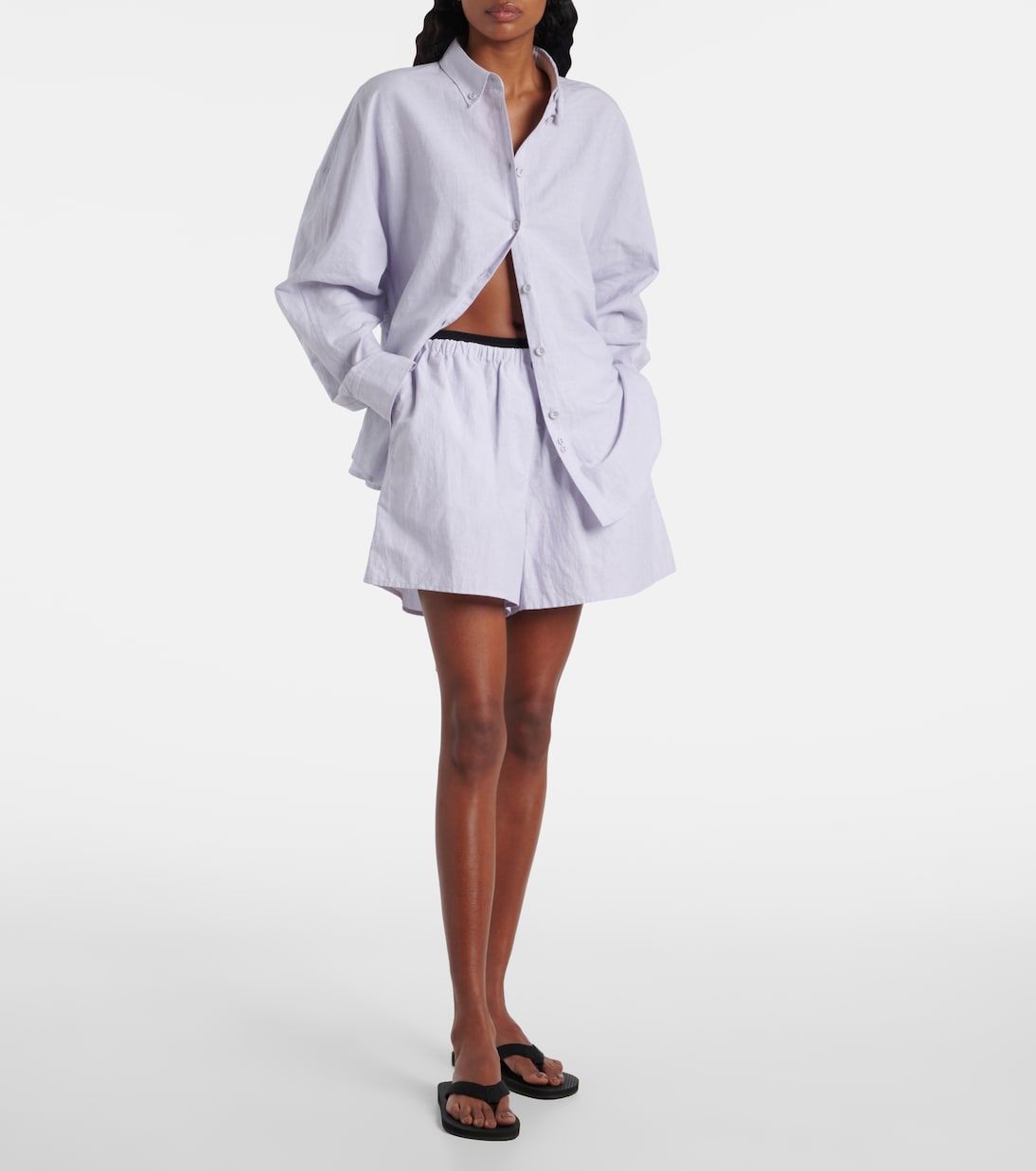 Shorts Jana aus Baumwolle und Leinen | Proenza Schouler