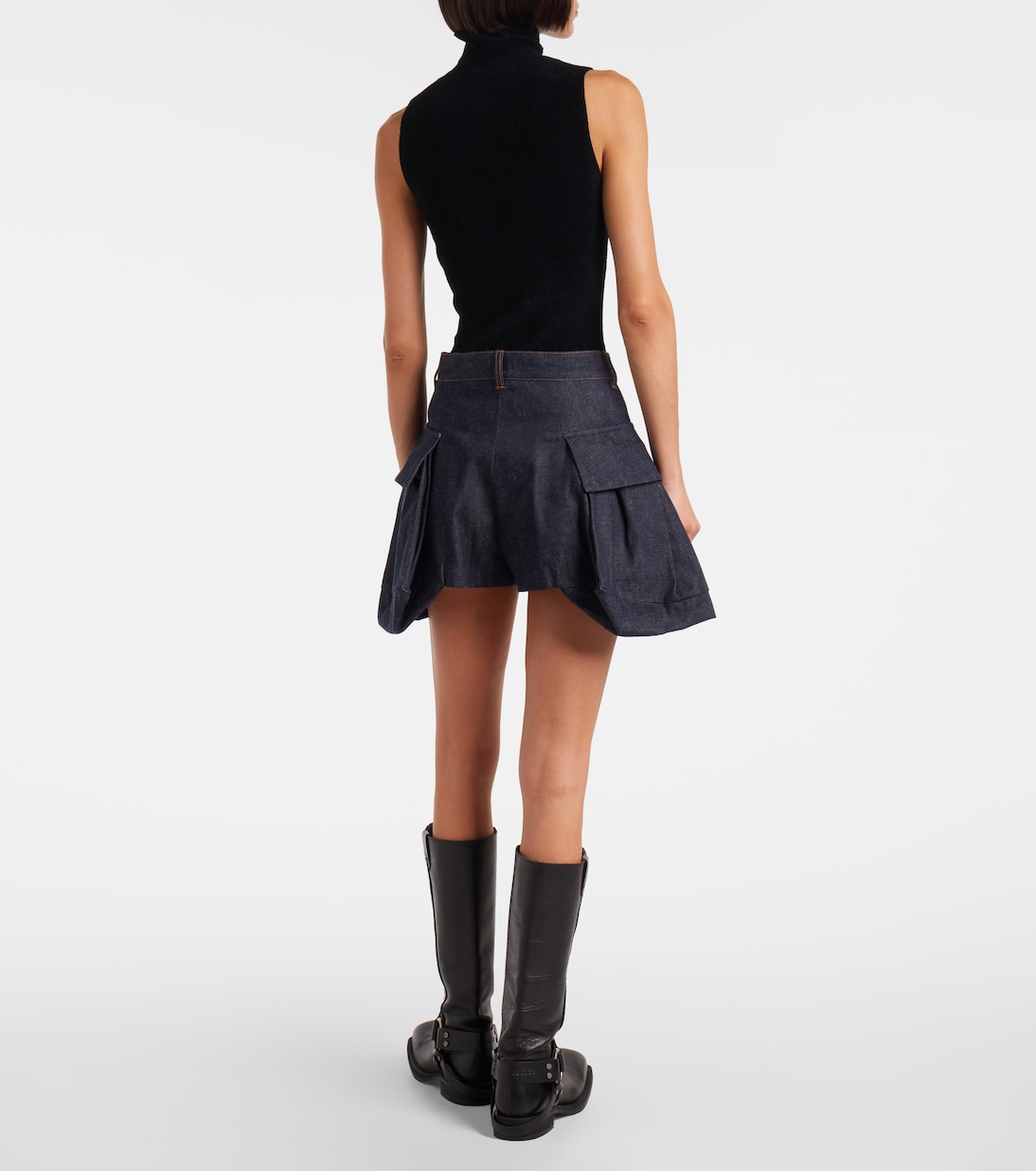 Short à taille haute en jean | Sacai